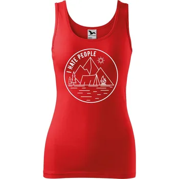 Dámské tílko s potiskem I hate people Velikost: XL, Barva: Červená