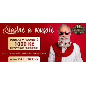 Kosmetická sada Vánoční dárkový poukaz BARBERCO Hodnota 1000 Kč