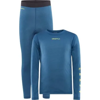Set dětského termoprádla Dětský funkční set CRAFT CORE Warm Baselayer Junior 23/24 - blue / 146