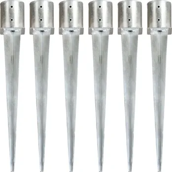 Zemní vrut Kotvící hroty 2 ks stříbrné 12 x 91 cm pozinkovaná ocel