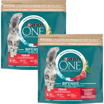 Purina One Cat Sterilcat Krmivo s hovězím masem 2x1,5 kg