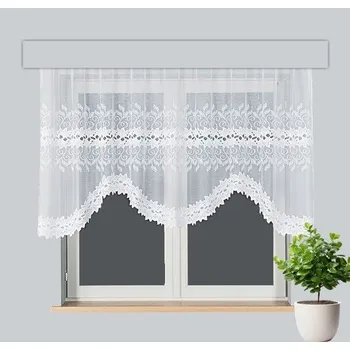 Kusová oblouková záclona Selma výška 110 cm x šířka 285 cm bílá