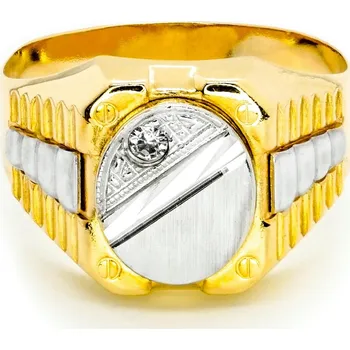 Prsten Pánský prsten ze žlutého zlata se zirkony 9911340674