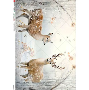 Umělecký papír Rýžový papír na decoupage - A4- Zvířata 0212