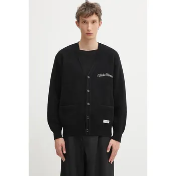 Pánský svetr Vlněný kardigan Wacko Maria Classic Cardigan pánský, černá barva, 25FW-WMK-KN13, XL, 99X