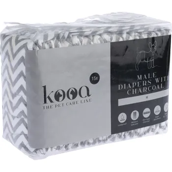 toaleta pro psa kooa pleny pro psí samce s dřevěným uhlím - M, 30 Stück