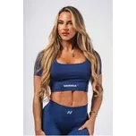 NEBBIA Tvarující bezešvý crop top FLOW SEAMLESS 499 blue L; Modrá crop top