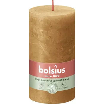 Svíčka Bolsius Rustic Shine válec 68x190 mm – Spice Brown (hnědá)