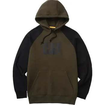 Pánská mikina Caterpillar pánská bavlněná pohodlná mikina Colorblock olivová Two Tone XL