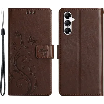Pouzdro na mobilní telefon Flowers knížkové pouzdro na Samsung Galaxy A26 5G - hnědé