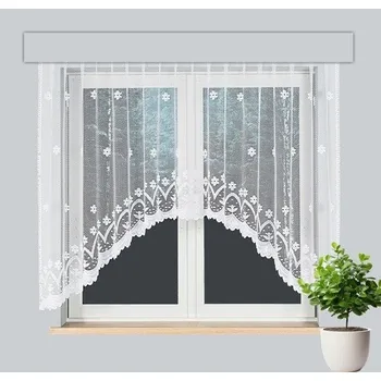 Záclona Kusová oblouková záclona Vilma výška 140 cm x šířka 310 cm bílá