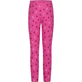 Dívčí zateplené legíny Salt and Pepper fialovo růžové se srdíčky velikost 128 (55520228050 4750)