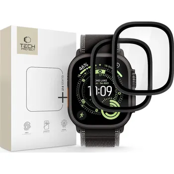 Příslušenství k chytrým hodinkám TVRZENÉ SKLO TECH-PROTECT GLASS RING 2-PACK APPLE WATCH ULTRA 1 / 2 / 3 (49 MM) BLACK