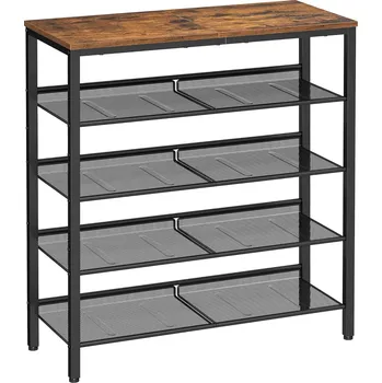 Botník Textilomanie Botník Taylor 4 police hnědý/černý