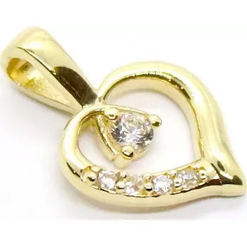 Přívěsek Klenoty Budín Dámský zlatý přívěsek se zirkony zamilované srdíčko 585/0,57gr HK3251 (Klenoty Budín Dámský zlatý přívěsek se zirkony zamilované srdíčko 585/0,57gr HK3251)