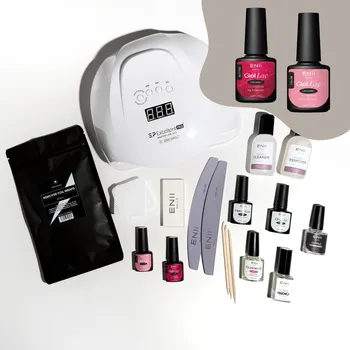 ENII-NAILS ENII Gel Lak Sada AMAZING s lampou 54W - Růžová Glitter