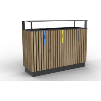 Popelnice HTI Koš na tříděný odpad Lamela II Typ ukotvení: dlouhé (k zabetonování), Barva konstrukce: šedá komaxit (RAL 7016)