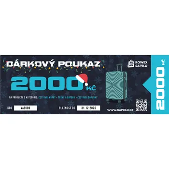 Voucher na nákup cestovních kufrů na Sapelo.cz Hodnota: 2 000 Kč