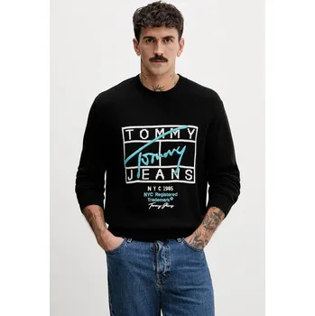 Pánský svetr Bavlněný svetr Tommy Jeans DM0DM22401 černá 99X, vel. XXL