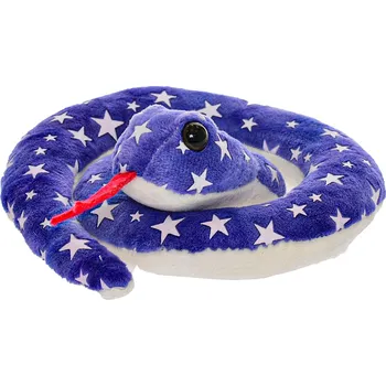 plyšák MikroTrading Had plyšový svítící ve tmě, tři barvy Barva: Modrá