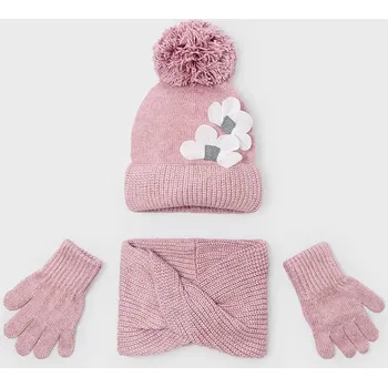 Čepice Dětská souprava Mayoral 10071.6L.Mini.9BYA růžová 34X, vel. 128