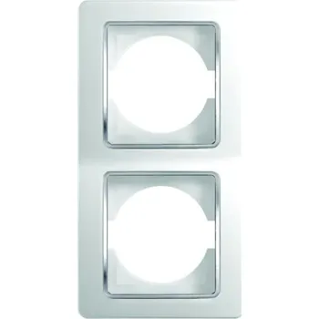 vypínač Rámeček 2 vertikální, bílo-stříbrná, EKONOMIK OE21CO-U - doprodej