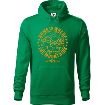 Pánská mikina Pánská mikina s potiskem Home is where Velikost (muž): 2XL, Vyberte barvu: Středně zelená