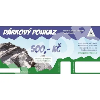 Pandaoutdoor dárkový poukaz 500 Kč / 20 EUR