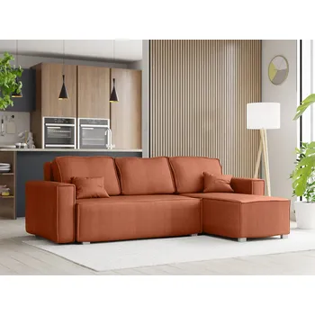 Sedací souprava Terakotová rohová pohovka SMART COSARO, oboustranná + 2 polštářky ZDARMA Poso 41