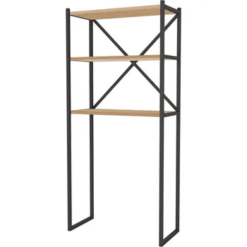 police Kovový regál DOEN, černá/borovice + vyzvednutí ZDARMA