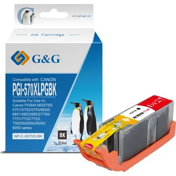 G&G kompatibilní ink s PGI-570XLBK, NP-C-0PG570XLBK, black, 20,4ml, ml