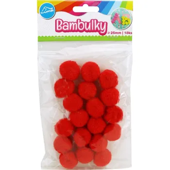 Bambulky Luma červené, 18ks, 25mm