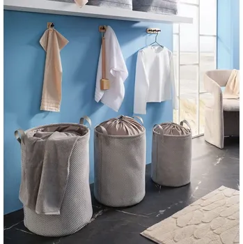 Koš na prádlo Koš na prádlo se zavazováním světle šedý KLEINE WOLKE Roy velikost S