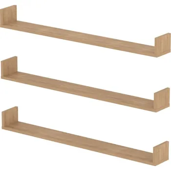 police Sada 3 nástěnných polic HALYOR 120 cm, dub safírový + vyzvednutí ZDARMA