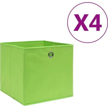 vidaXL Úložné boxy 4 ks netkaná textilie 28 x 28 x 28 cm [325188] Barva: Zelená