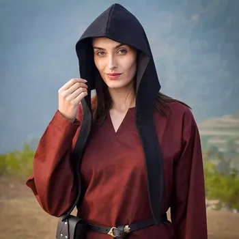 Karnevalový doplněk Lord of Battles Středověká vlněná kukla s úvazy - Outlet