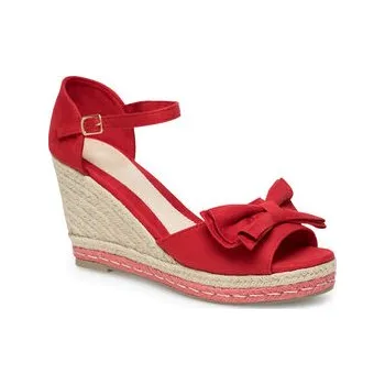 Dámské baleríny Espadrilky DeeZee WYL2710-02 Červená 36