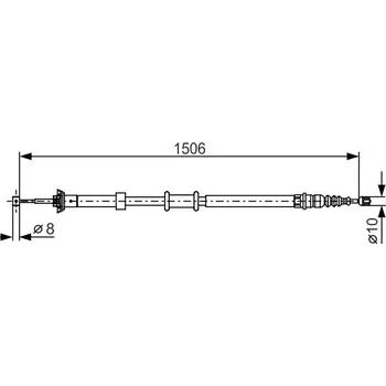 Lanko parkovací brzdy Tažné lanko, parkovací brzda BOSCH 1 987 482 201