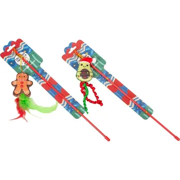 Hračka pro kočku Farm Company Vánoční udice pro kočky s catnipem 8cm Varianta: Perníček