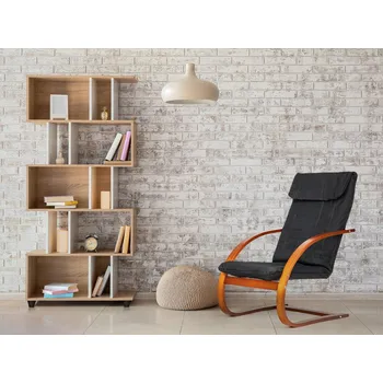 Křeslo ModernHome Finské houpací křeslo do obývacího pokoje - černá/ořech