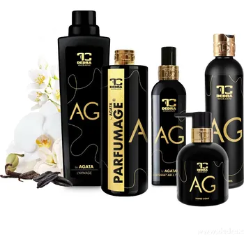 Mýdlo Dedra Velká 5dílná sada AG by AGATA | aviváž, parfumage, osvěžovač textilií, tekuté mýdlo, sprchový gel