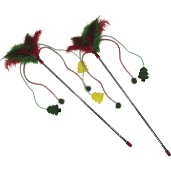 Hračka pro kočku Nobby ToyBox Vánoční udice 20 ks 45 cm + 30 cm