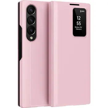 Pouzdro na mobilní telefon Techsuit SmartView Series pro Samsung Galaxy Z Fold3 5G růžová
