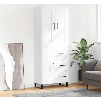 Příborník do zásuvky vidaXL Skříň highboard 69,5 x 34 x 180 cm kompozitní dřevo [3199833] Barva: Bílá