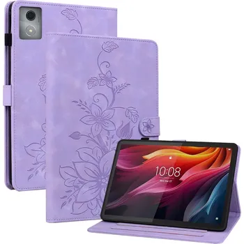 Příslušenství pro tablet Flowers zavírací pouzdro na Lenovo Tab K11 Plus - fialové