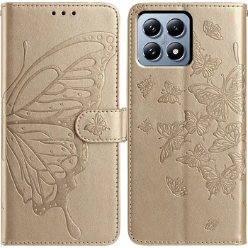 Pouzdro na mobilní telefon Floral Butterfly knížkové pouzdro na Xiaomi 15T Pro - zlaté