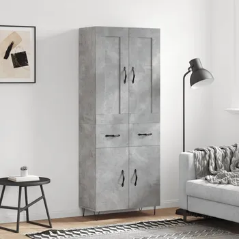 Příborník do zásuvky vidaXL Skříň highboard 69,5 x 34 x 180 cm kompozitní dřevo [3199908] Barva: Betonová šedá
