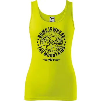 Dámské oblečení Dámské tílko s potiskem Home is where Velikost: 2XL, Barva: Limetková