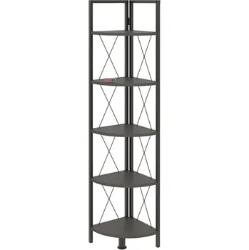 police Kovový rohový regál SARUL, černá/antracit + vyzvednutí ZDARMA