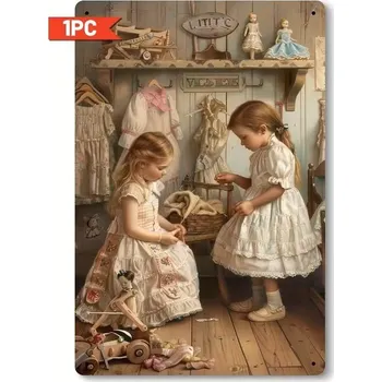 Plechová cedule BAF 2D plechová cedule Dvě malé pradlenky 20 x 30 cm